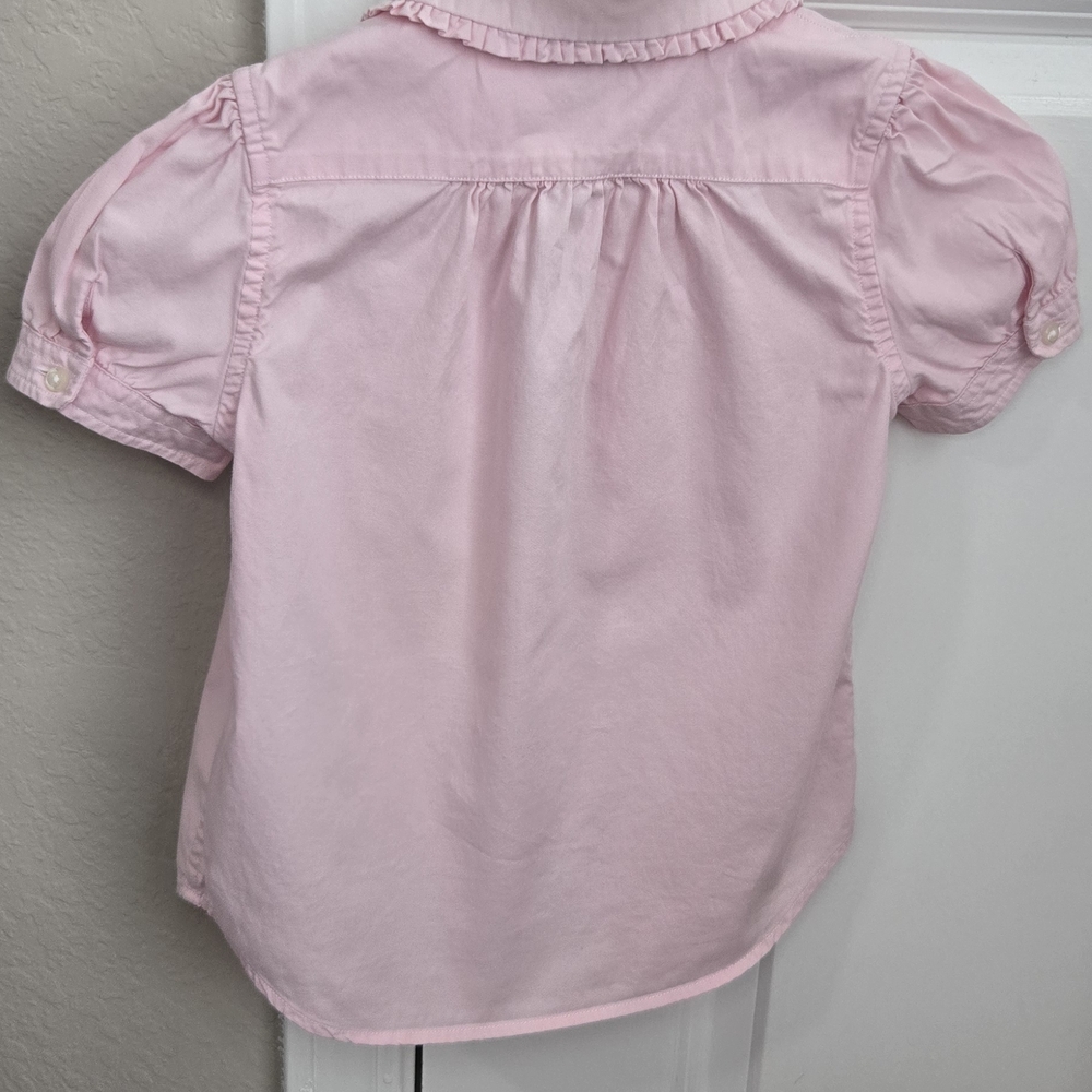 Polo by Ralph Lauren Light Pink Ruffle-Collar Button-Down Shirt - Picture 3 of 6